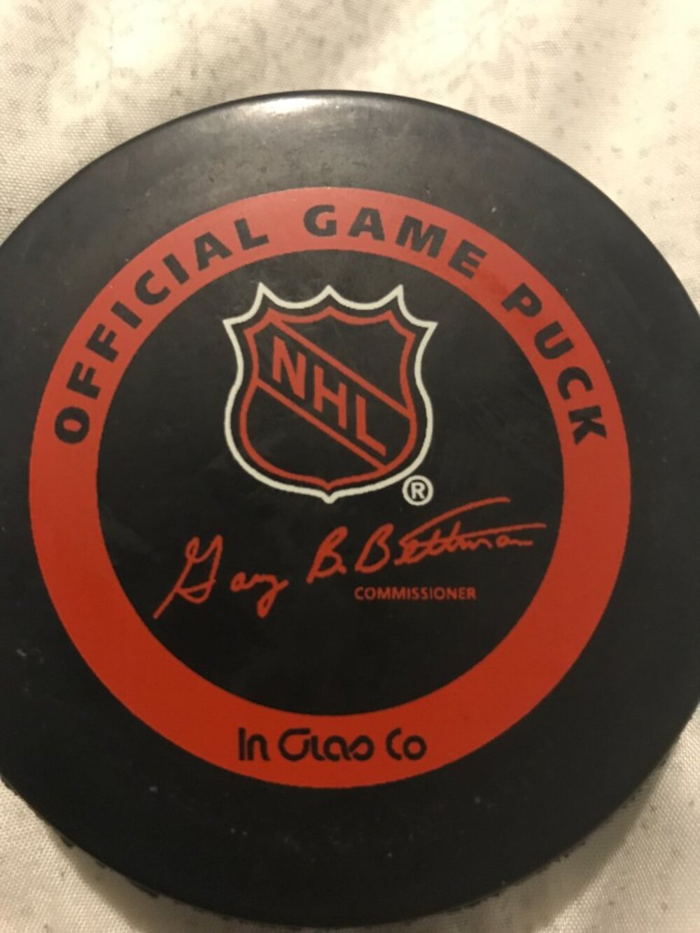 Official NHL game puck, autographed but not used in a game, new condition.